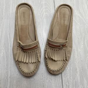 Donald J Pliner Sport-I Que Women's Tanya Sand Tan Moccasin Mules Size 8.5